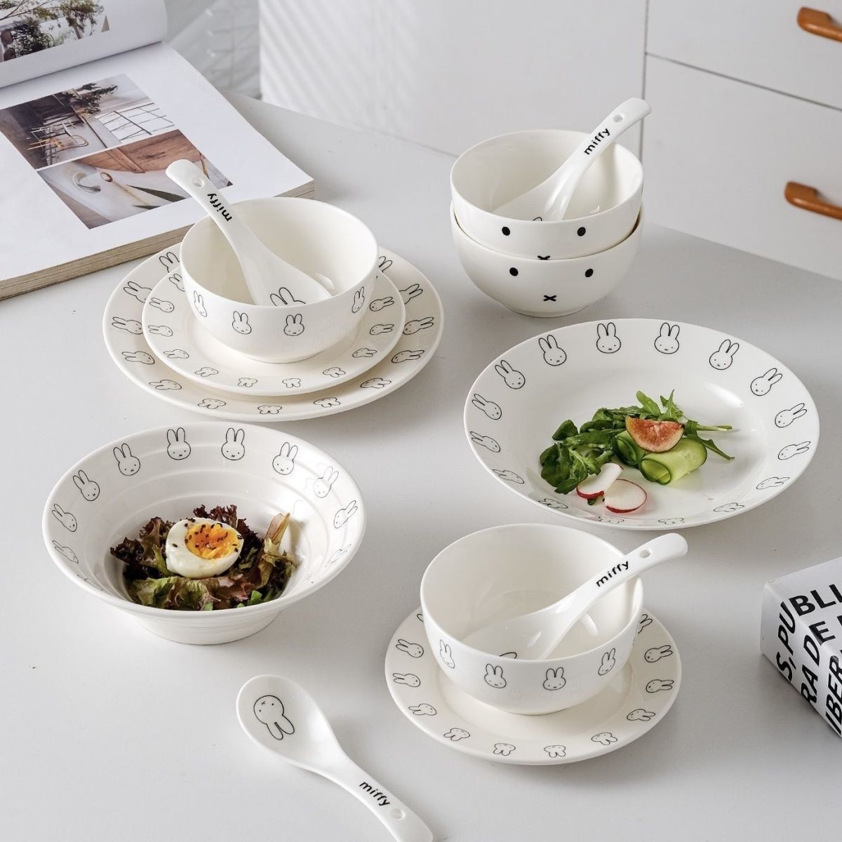Anime Cute Miffy Simple Cerami - Bamboo Cutlery 评论和价格