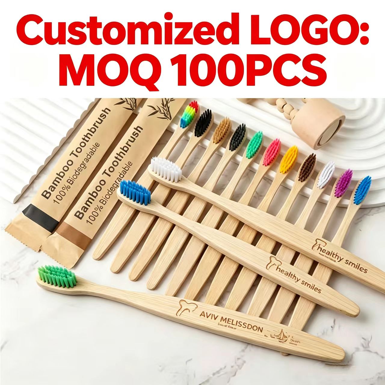 Bamboo Toothbrushes 100Pcs Eco - Bamboo Toothbrush 评论和价格