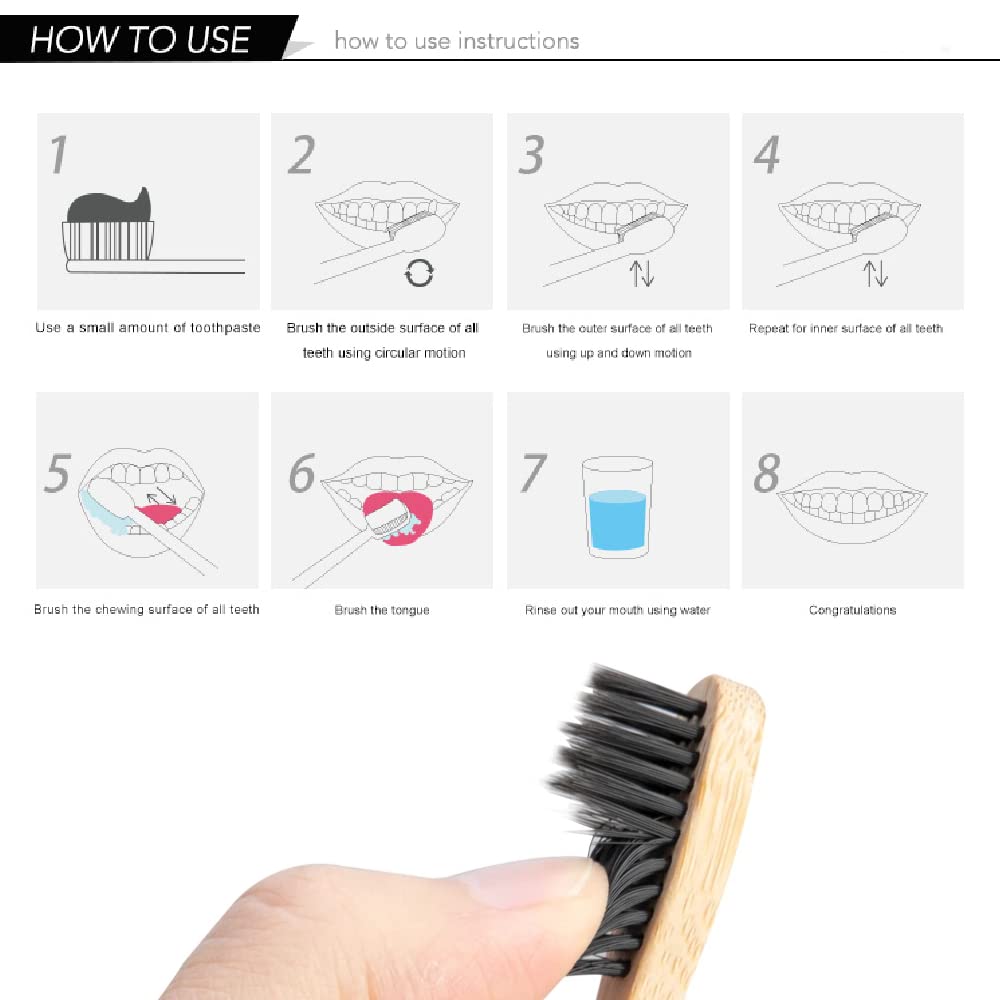 10 Pack Natural Bamboo Toothbr - Bamboo Toothbrush 评论和价格