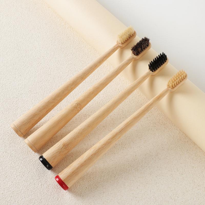 1Pc/4Pcs Horse Bristle Bamboo  - Bamboo Toothbrush 评论和价格