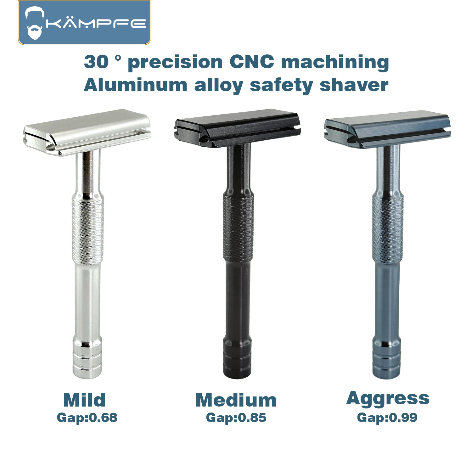 KAMPFE CNC Carving Closed comb - Safety Razor Handle 评论和价格
