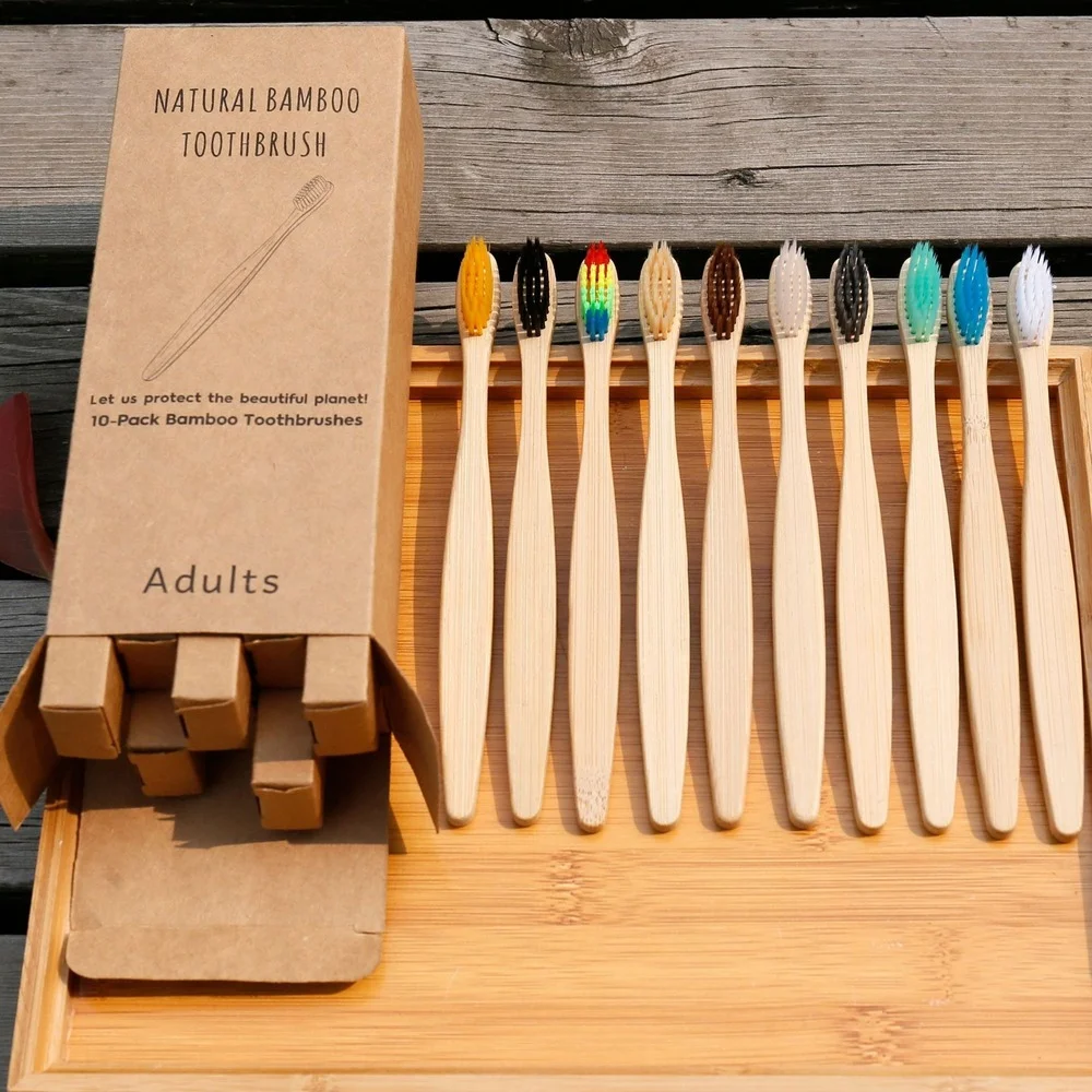 10PCS Colorful Toothbrush Natu - Bamboo Toothbrush 评论和价格