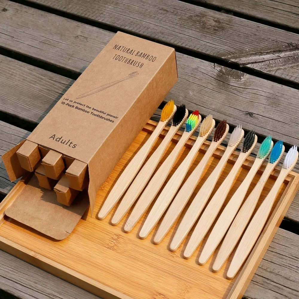 10PCS Colorful Toothbrush Natu - Bamboo Toothbrush 评论和价格