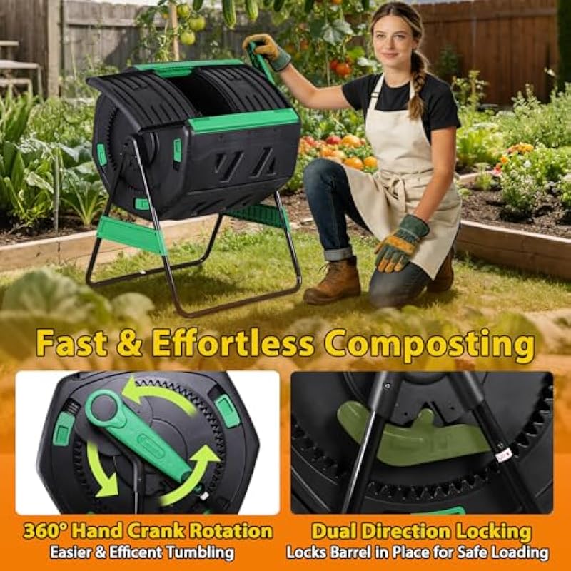 53-Gallon Two-Section Rotating - Compost Bin 评论和价格