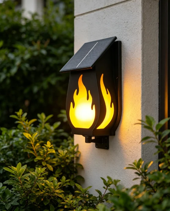 Outdoor solar wall light flame - Solar Garden Light 评论和价格