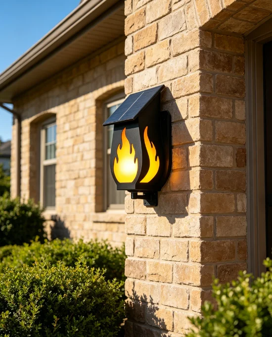 Outdoor solar wall light flame - Solar Garden Light 评论和价格