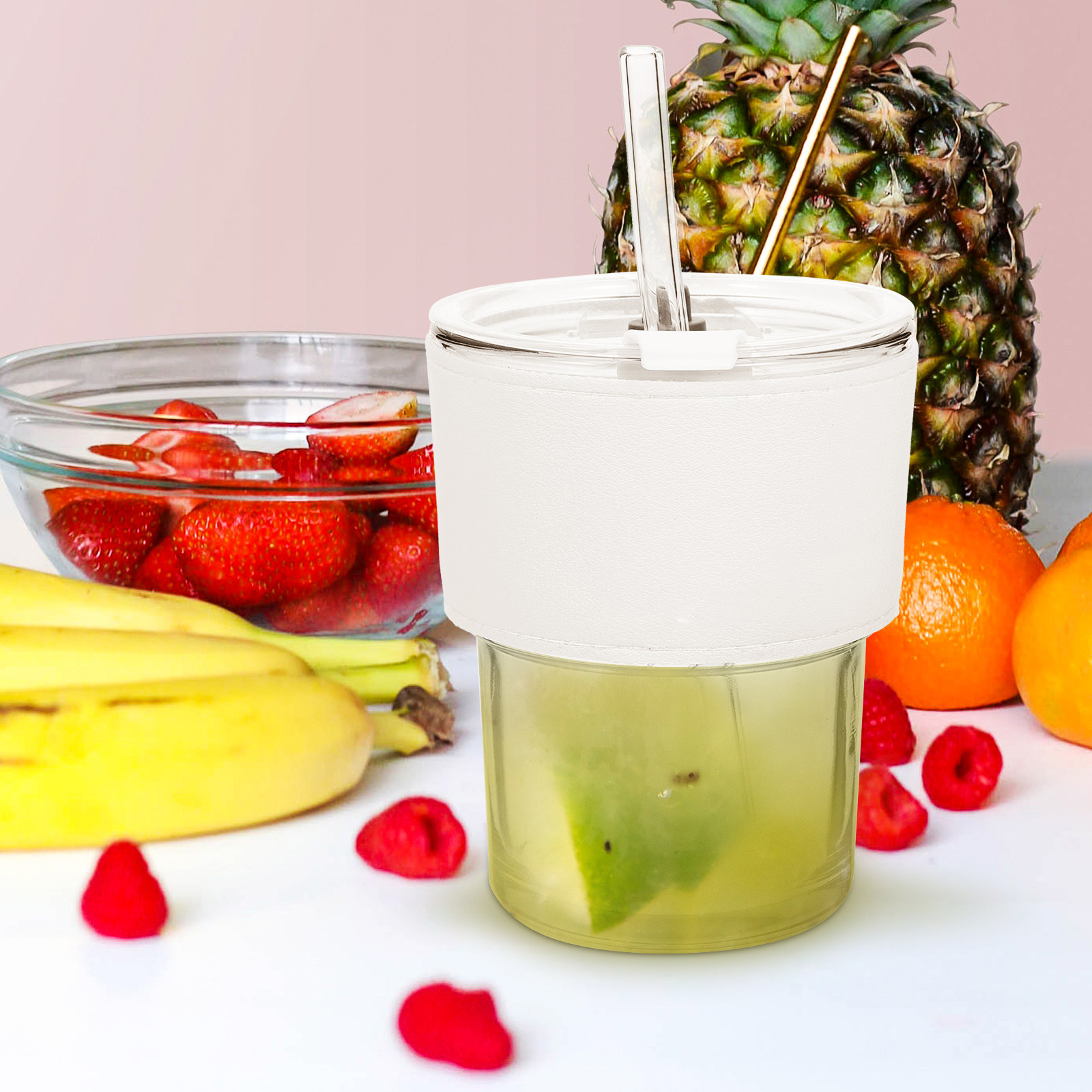 2Pcs Glass Juice Bottle Set St - Reusable Straw 评论和价格