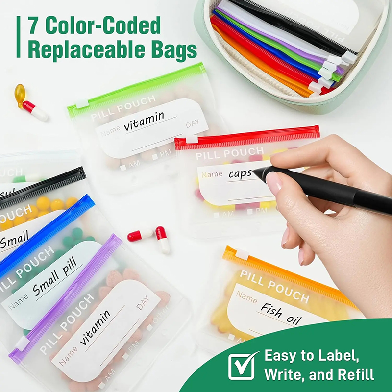 7/14 Pouch Weekly Pill Organiz - Reusable Bag 评论和价格