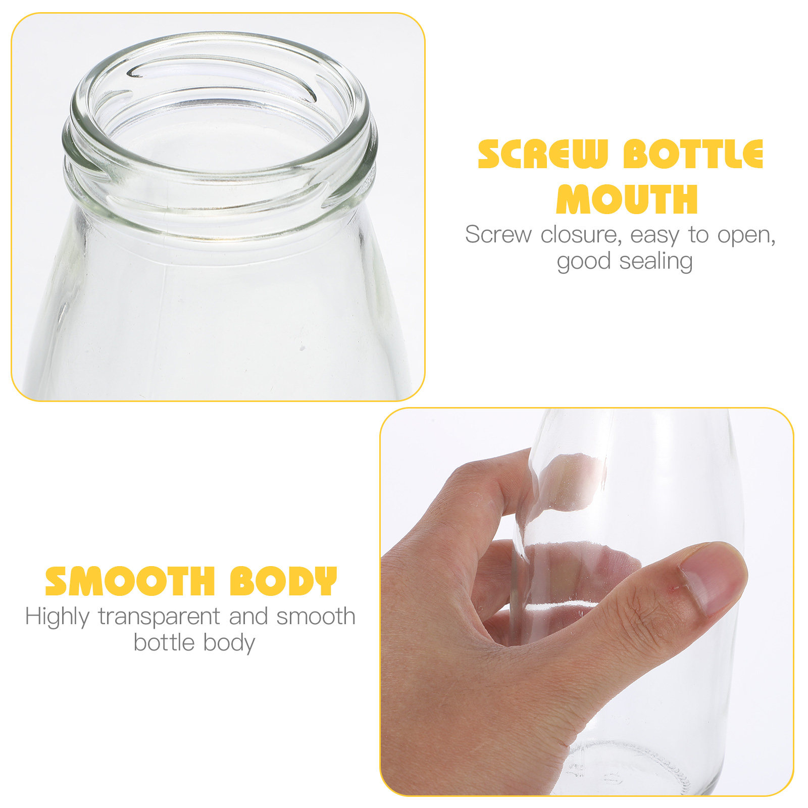 4Pcs Milk Bottle Glass Milk Ja - Reusable Bottle 评论和价格